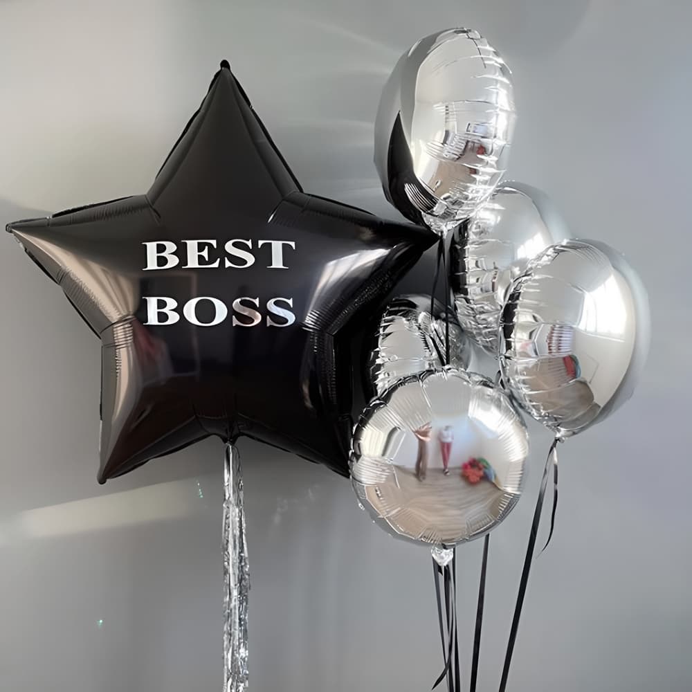 Гелієві кульки «Best Boss» cвяткове привітання керівнику