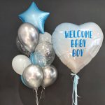Гелієві кульки на виписку хлопчика «Welcome Baby Boy»