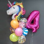 Шарики с гелием на день рождения ЕДИНОРОГ