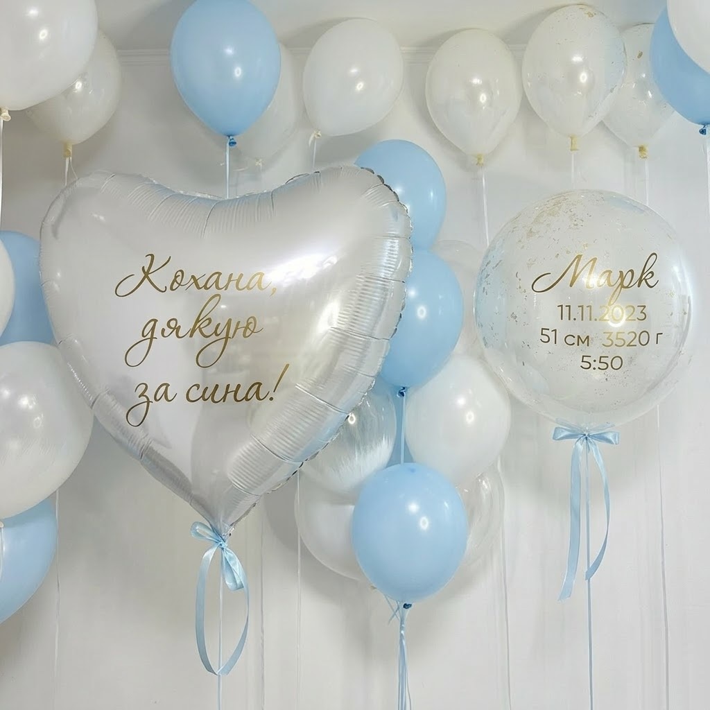 Кульки на Виписку Київ з написом кохана дякую за сина