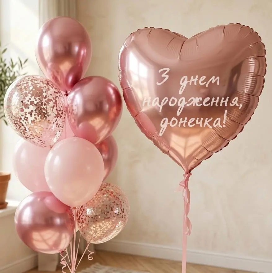 Кульки на день народження для улюбленої донечки з написом