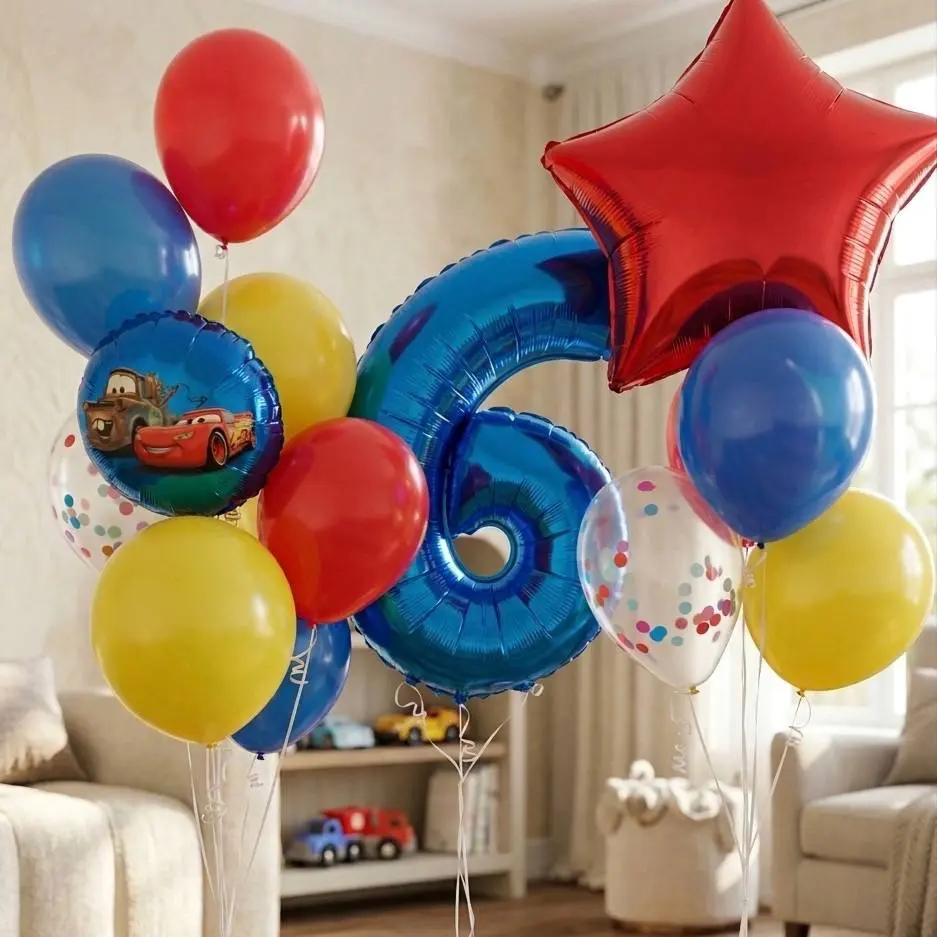 Кульки на день народження з цифрою ТАЧКИ цифра 6