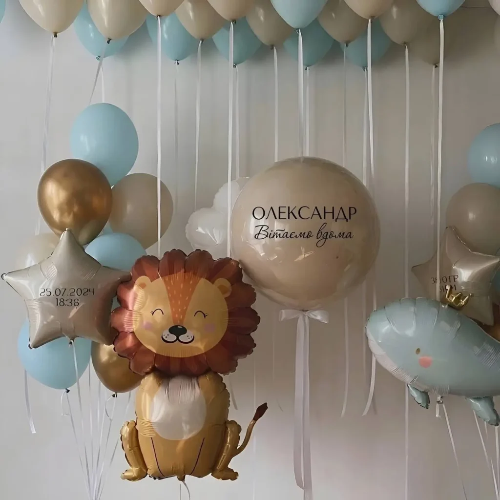 Кульки на виписку з пологового Київ з написом