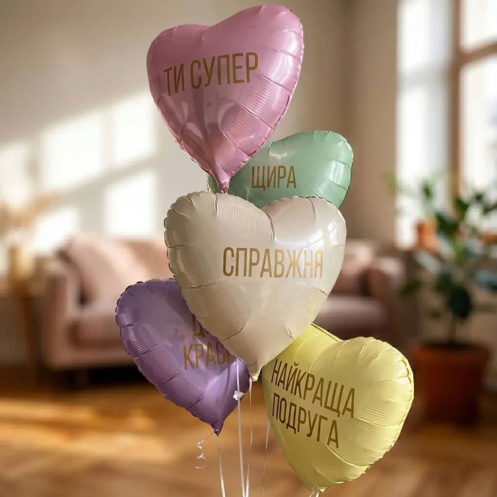 Кульки сердечки з компліментами індивідуальні написи